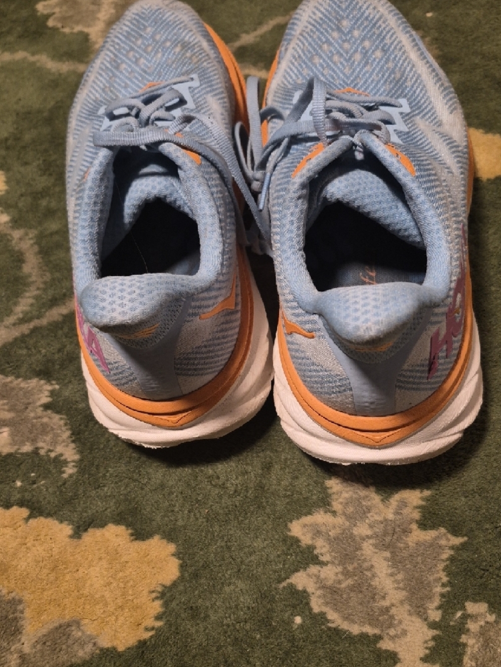 Hoka Light Blue and Orange Men's Running Sneakers - Picture 4 of 8